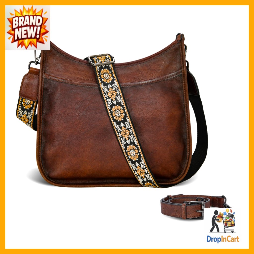 Genuine Leather Crossbody Bag Boho Strap Vintage Hobo Purse Travel Everyday